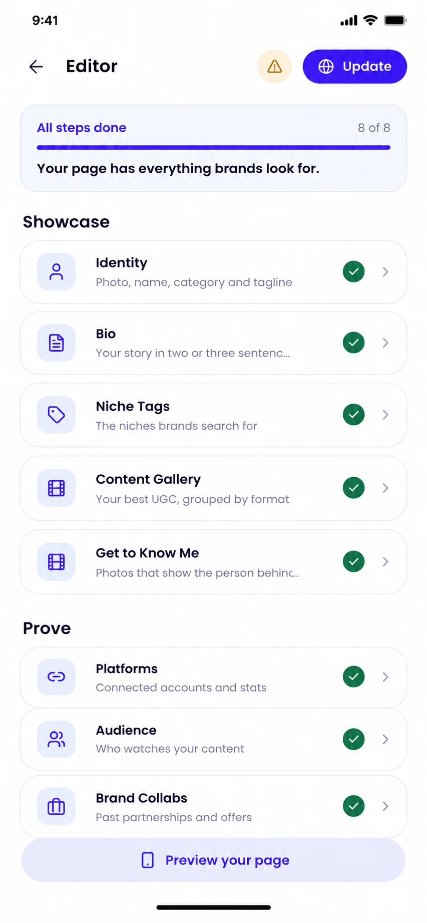 Build and share your creator page